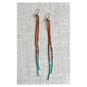 Long delicate beaded earrings